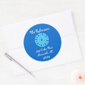 Karate Kat vakantie retour adres Ronde Sticker (Envelop)