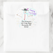 Karate Kat vakantie retour adres Ronde Sticker (Tas)