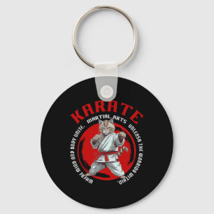 Karate Kat Vechters Martial Arts Karate Kat Voor K Sleutelhanger