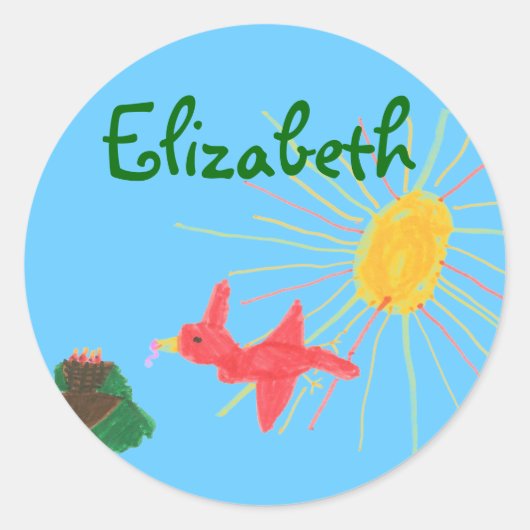 Karate Kat vogelnest ID - te personaliseren Ronde Sticker (Voorkant)