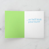 Karate Kat Will Kick your Butt Birthday Card Kaart (Binnen)