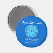 Karate Kat winter bruiloft save-the-date Magneet (Voorkant / Achterkant)