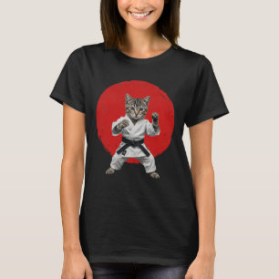 Karate Kat Zwarte Band Grappige Martial Arts Judo T-shirt