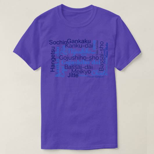 Karate Kata Word Cloud T-shirt (Design voorkant)