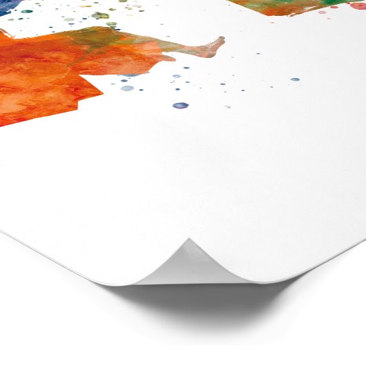 karate kendo in watercolor poster (Hoek)