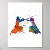 karate kendo in watercolor poster (Voorkant)