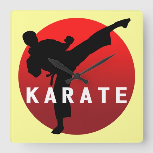 KARATE keri 2 Vierkante Klok (Voorkant)