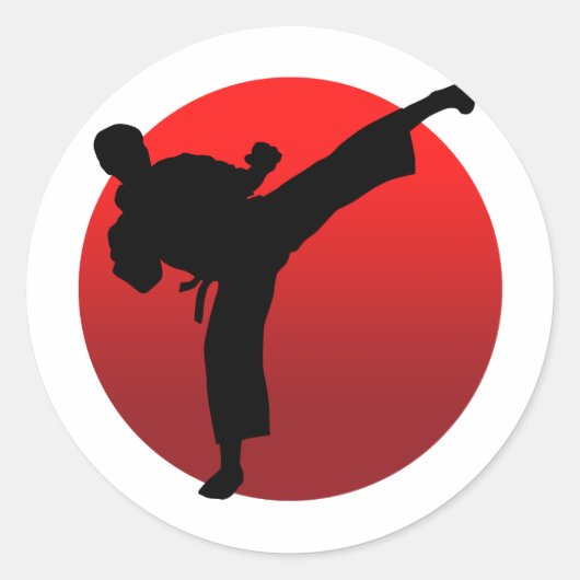 KARATE keri Ronde Sticker (Voorkant)