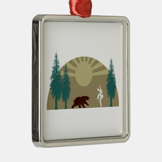 Karate Kick Beer Metalen Ornament (Rechts)