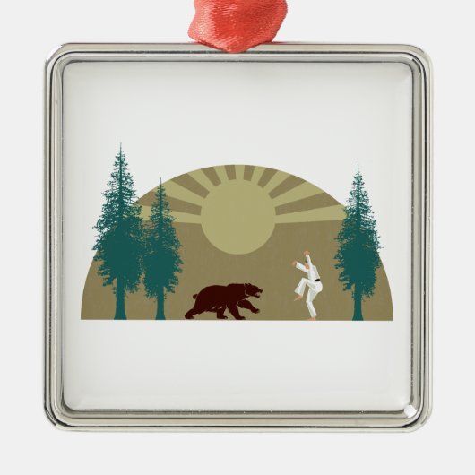 Karate Kick Beer Metalen Ornament (Voorkant)