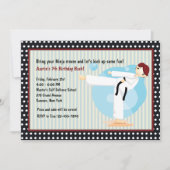 Karate Kick Birthday Party Invitation Kaart (Voorkant)