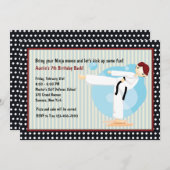 Karate Kick Birthday Party Invitation Kaart (Voorkant / Achterkant)