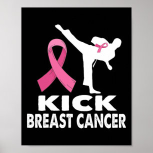 Karate Kick Breast Cancer Awareness Pink Poster
