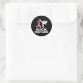 Karate Kick Breast Cancer Awareness Pink Ronde Sticker (Tas)