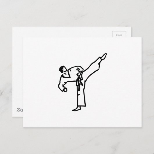 Karate Kick Briefkaart (Voorkant / Achterkant)