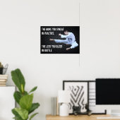 Karate Kick Motivatie Life Quote Poster (Thuiskantoor)