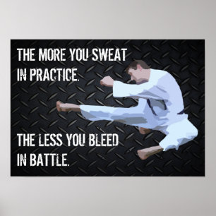 Karate Kick Motivatie Life Quote Poster