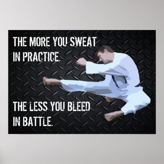 Karate Kick Motivatie Life Quote Poster (Voorkant)