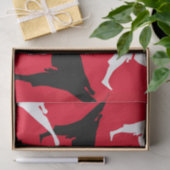 Karate kick pose silhouetten vechtsport thema tissuepapier (Geschenk)