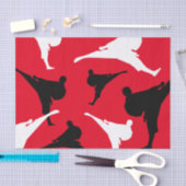 Karate kick pose silhouetten vechtsport thema tissuepapier (Craft)