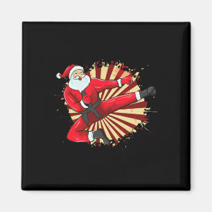 Karate Kick Santa Judo Taekwondo Martial Arts Chri Magneet