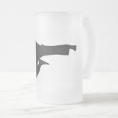 Karate Kick Silhouette Matglas Bierpul (Voorkant rechts)