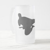 Karate Kick Silhouette Matglas Bierpul (Voorkant links)