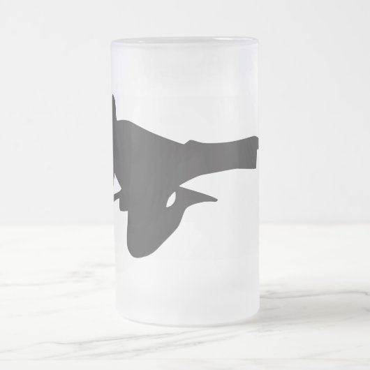 Karate Kick Silhouette Matglas Bierpul (Center)