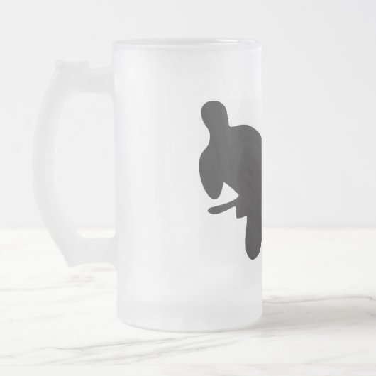 Karate Kick Silhouette Matglas Bierpul (Links)