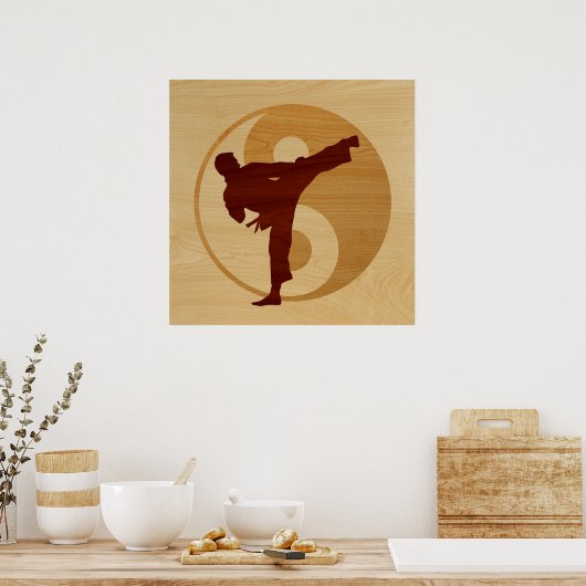 Karate Kick-Yin Yang. Poster (Keuken)