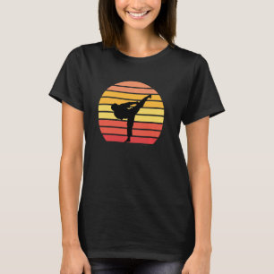 Karate kick zonsondergang volledige shotokan conta t-shirt