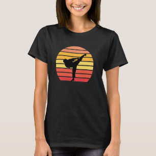 Karate kick zonsondergang volledige shotokan conta t-shirt