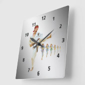 Karate Kicking Brown Belt  Vierkante Klok (Hoek)