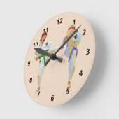 Karate Kicking, Customizable Ronde Klok (Hoek)