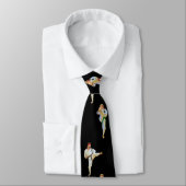 Karate Kicking met gekleurde gordels Stropdas (Gebonden)