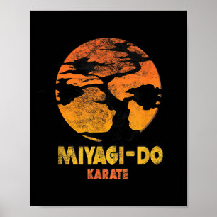 Karate Kid Miyagi Do Sunset Illustratie Poster