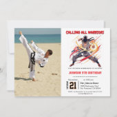 Karate Kids Verjaardagsfeest Kaart (Voorkant)