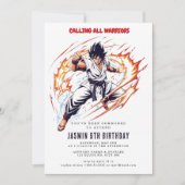 Karate Kids Verjaardagsfeest Kaart (Voorkant)