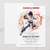 Karate Kids Verjaardagsfeest Kaart (Voorkant / Achterkant)