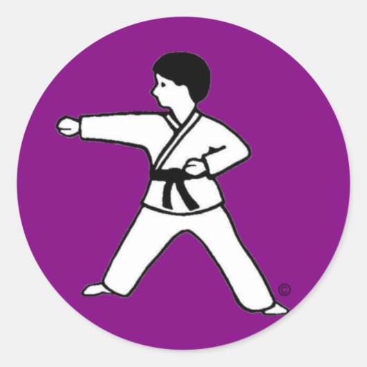 Karate Kind 1 paarse stickers (Voorkant)