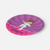 Karate Kind Girl Paarse Rays Paper Bord 7 inch (Gekanteld)