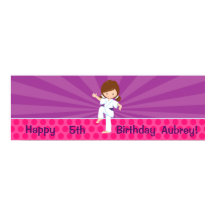 Karate Kind Girl Paarse Rays Poster Paarse gordel