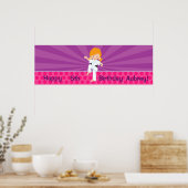 Karate Kind Girl Paarse Rays Poster Red (Keuken)