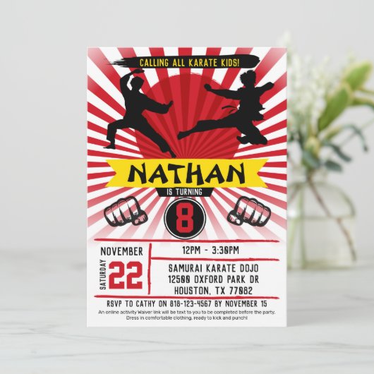 Karate Kind Martial Arts Cobra Kai Kaart (Staand voorkant)