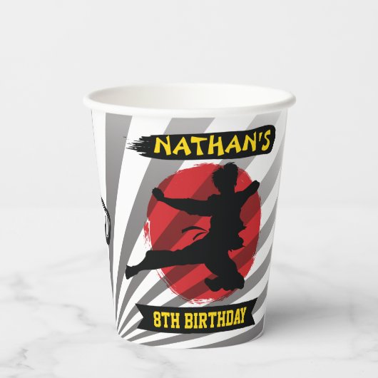 Karate Kind Martial Arts Cobra Kai Papieren Bekers (Achterkant)