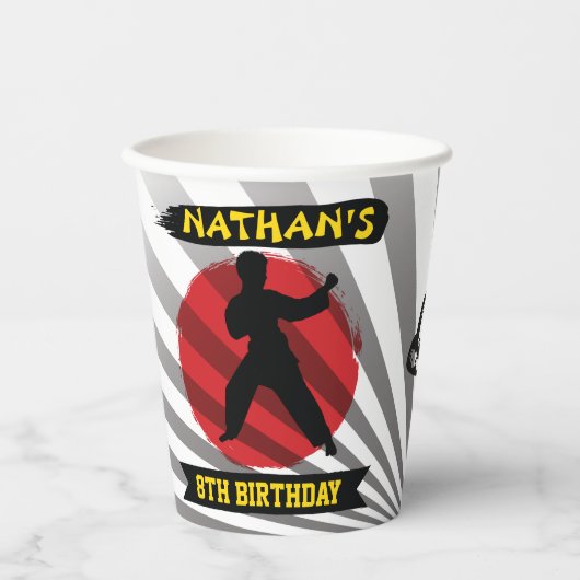 Karate Kind Martial Arts Cobra Kai Papieren Bekers (Voorkant)