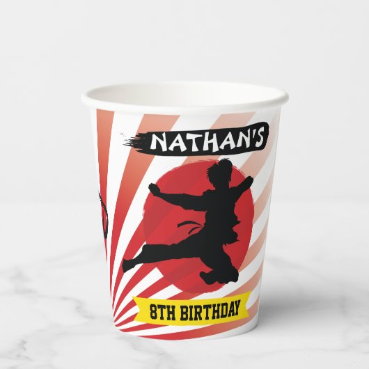 Karate Kind Martial Arts Cobra Kai Papieren Bekers (Achterkant)