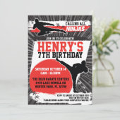 Karate Kind Ninja Martial Arts Verjaardagsfeest Kaart (Staand voorkant)