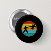 Karate Kinder martiumarts Fighter Retro Kar Ronde Button 5,7 Cm (Voorkant /achterkant)