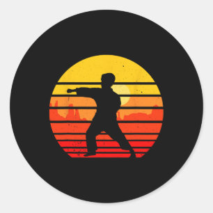 Karate Kinder martiumarts Fighter Retro Kar Ronde Sticker